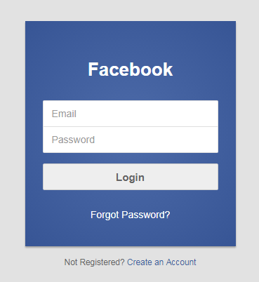 Bootstrap Facebook Theme Login Form