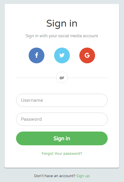 Bootstrap Sign in Form with Circular Social Buttons