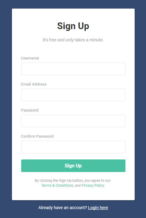 Bootstrap Cool Sign up Form