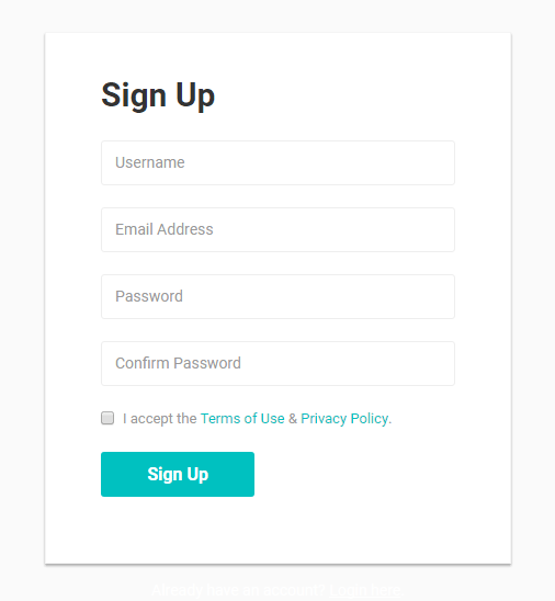 Bootstrap Elegant Sign up Form