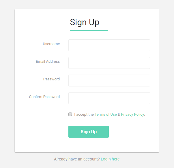 Bootstrap Sign up Form Horizontal